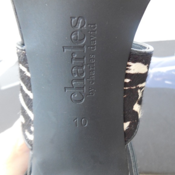 Charles David  Ankle Heels 10 M Hair Print Sandal - Picture 7 of 8
